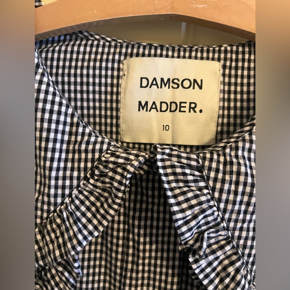 DAMSON MADDER Lois Double Collar Gingham Blouse UK size 10/US size 6 - Picture 10 of 13